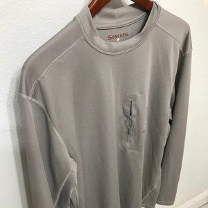 Mens Simms Fishing Long Sleeve Shirt with Pocket L